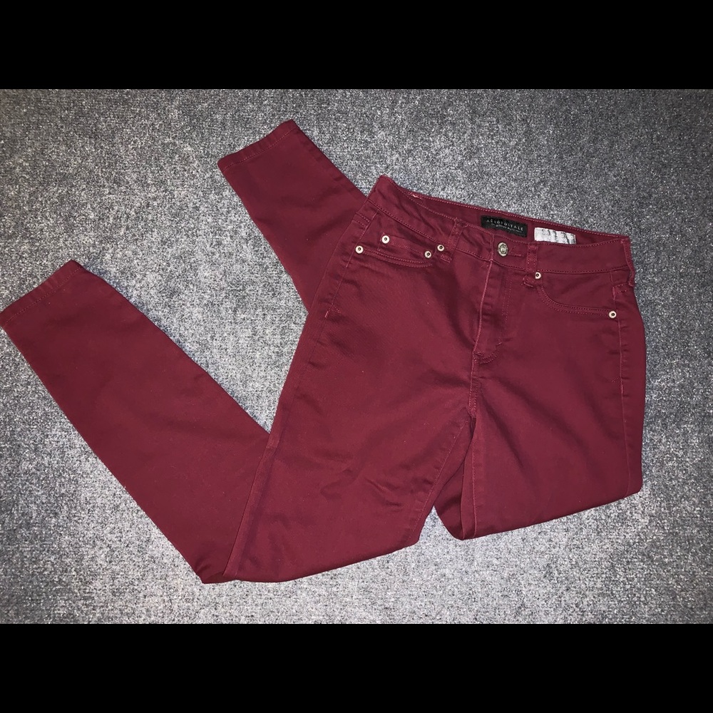 Red/ maroon high rise jeggings